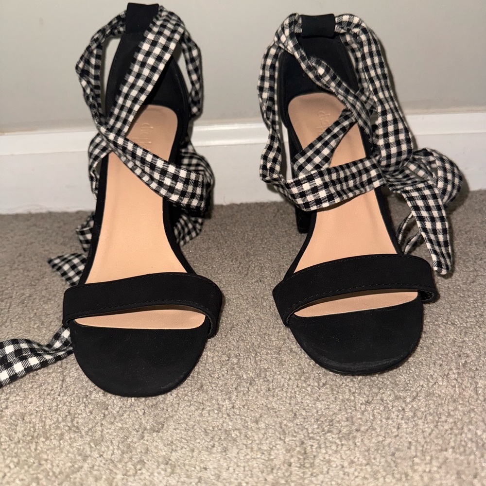 Charlotte Russe Black and White Gingham Heels